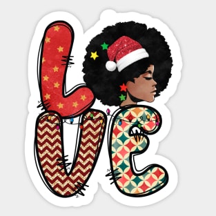 Love Melanin christmas Sticker